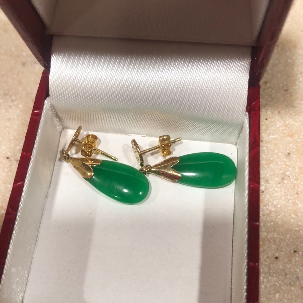 Gold Jade earrings